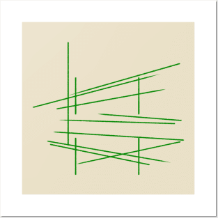 Stacked Green Lines Posters and Art